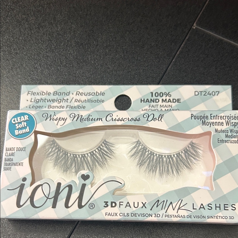 Ioni 3D Faux Mink Lashes - Wispy Medium Crisscross Doll - Picture 2 of 2